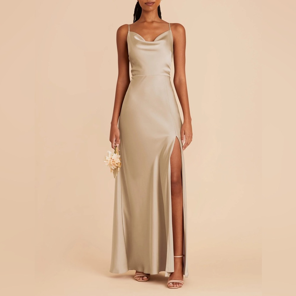Birds Grey Bridesmaid dress- Size M-Champagne Neutral